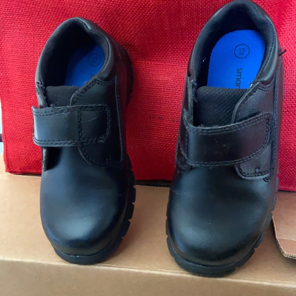 Black dress shoes with Velcro